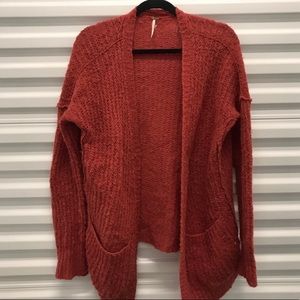 Free People Small Cardigan Scarlet Red